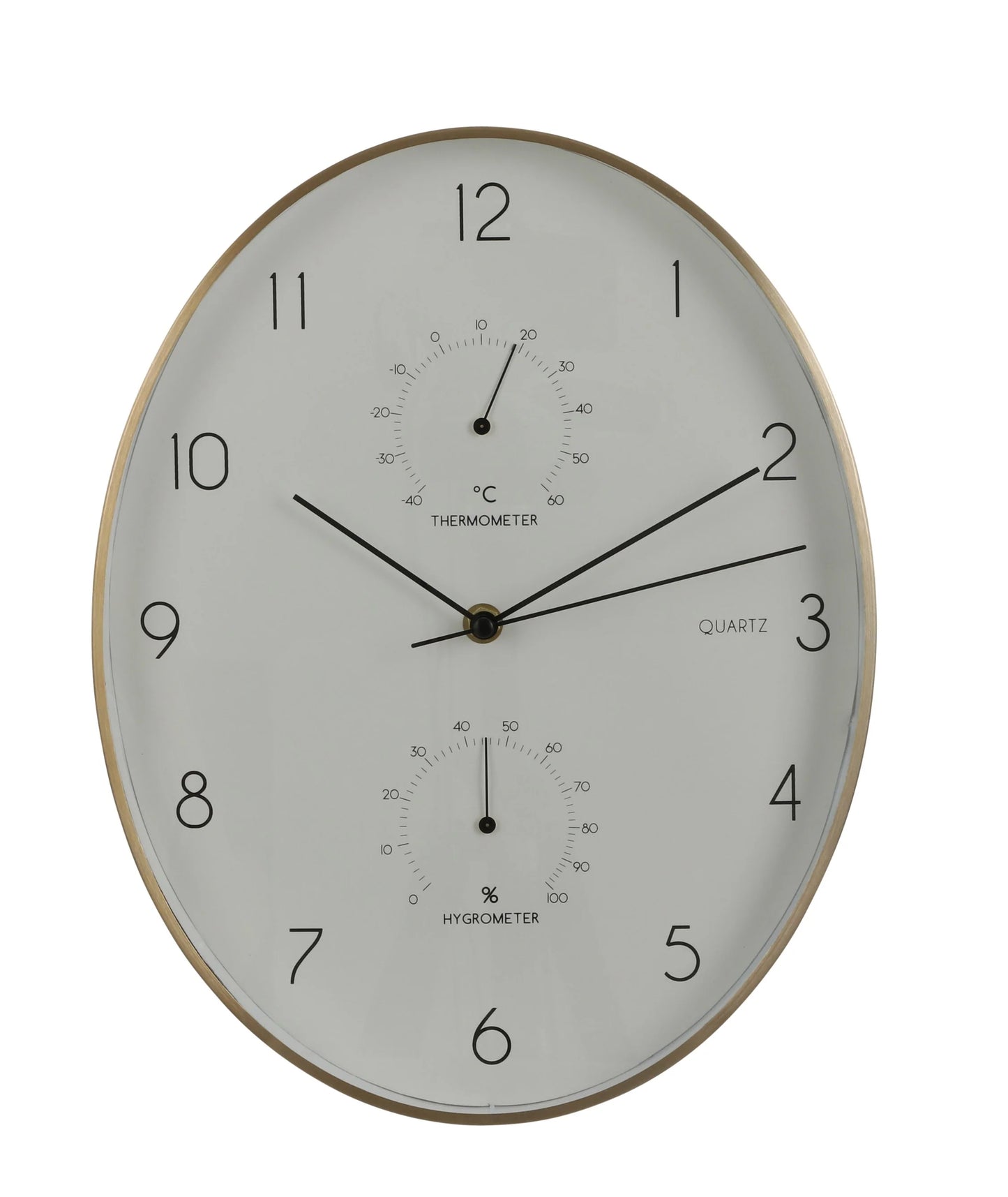 שעון קיר לתליה לבן זהב