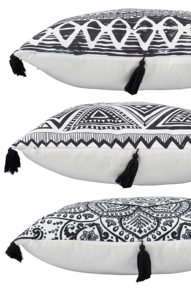 decorative cushion black and white triangl print