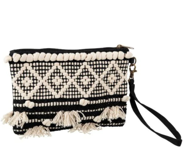Clutch Crocheted Cotton Black/White