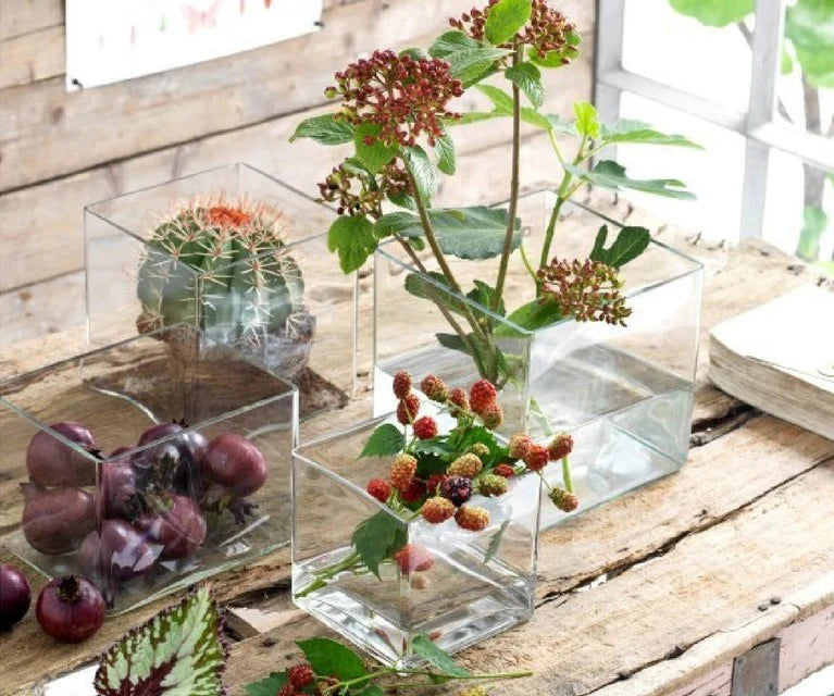 קובייה מזכוכית שקופה עבה מרובעת - Decor 2 Home