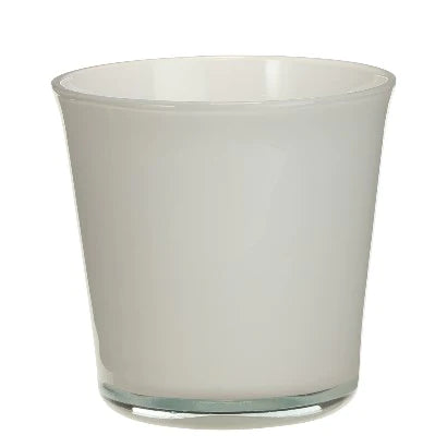 כלי קוני זכוכית בצבע לבן מטאלי
