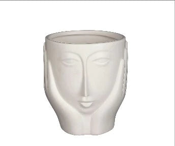 אגרטל בית עציץ מקרמיקה בצורת פנים