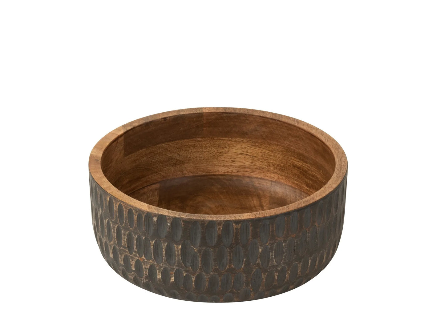 קערת עץ מרוקע שחור