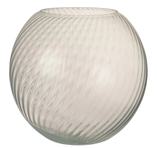 אגרטל זכוכית עגול עם פסים