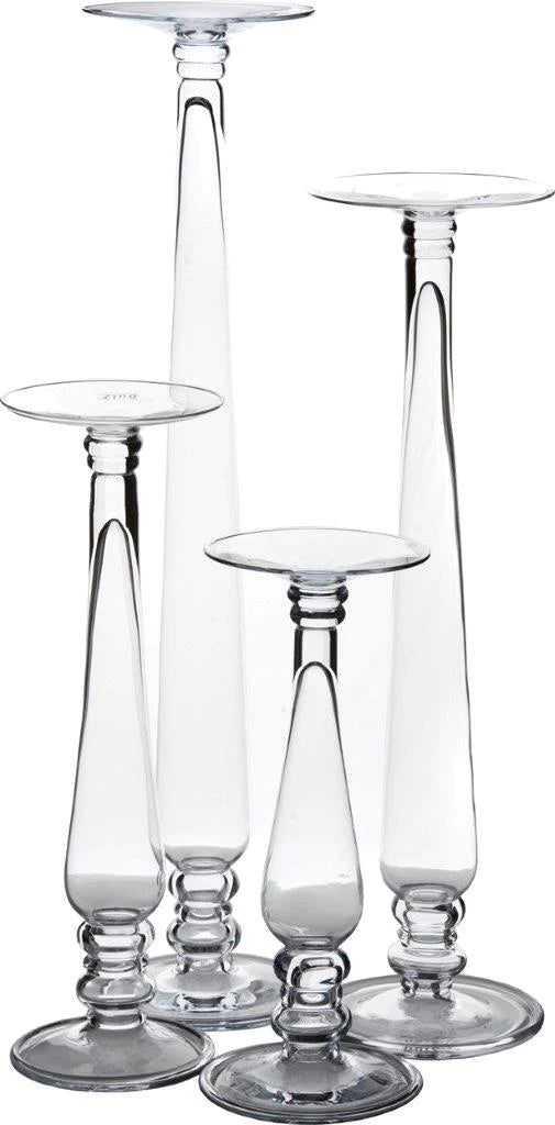 פמוט שקוף דוץ עבודת יד, ניפוח פה זכוכית עבה 23 - Decor 2 Home