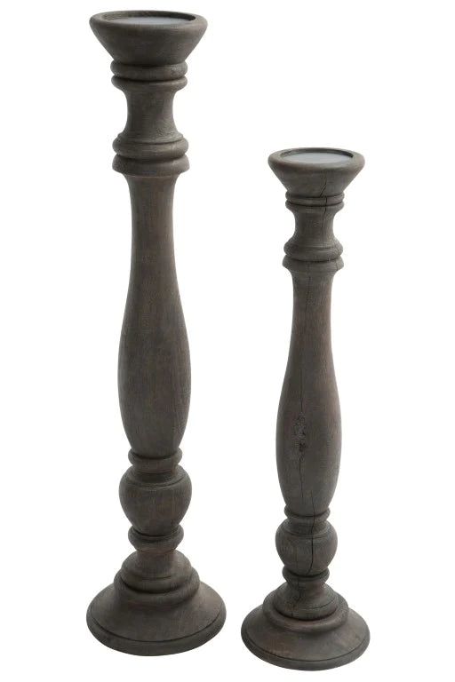 פמוט עץ  ענק גובה 90 סמ בצבע חום - Decor 2 Home