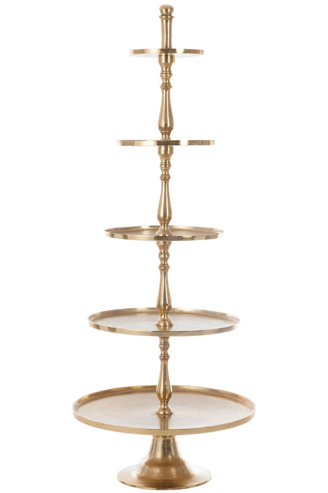 5 trays  165 cm gold metal made