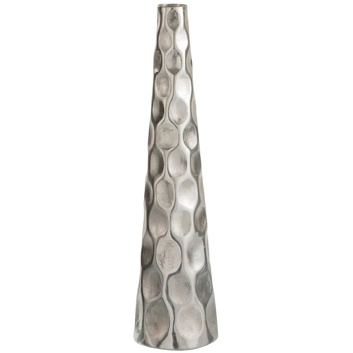 אגרטל קוני מתכת מרוקע 62  סמ 83 סמ צבע כסף - Decor 2 Home
