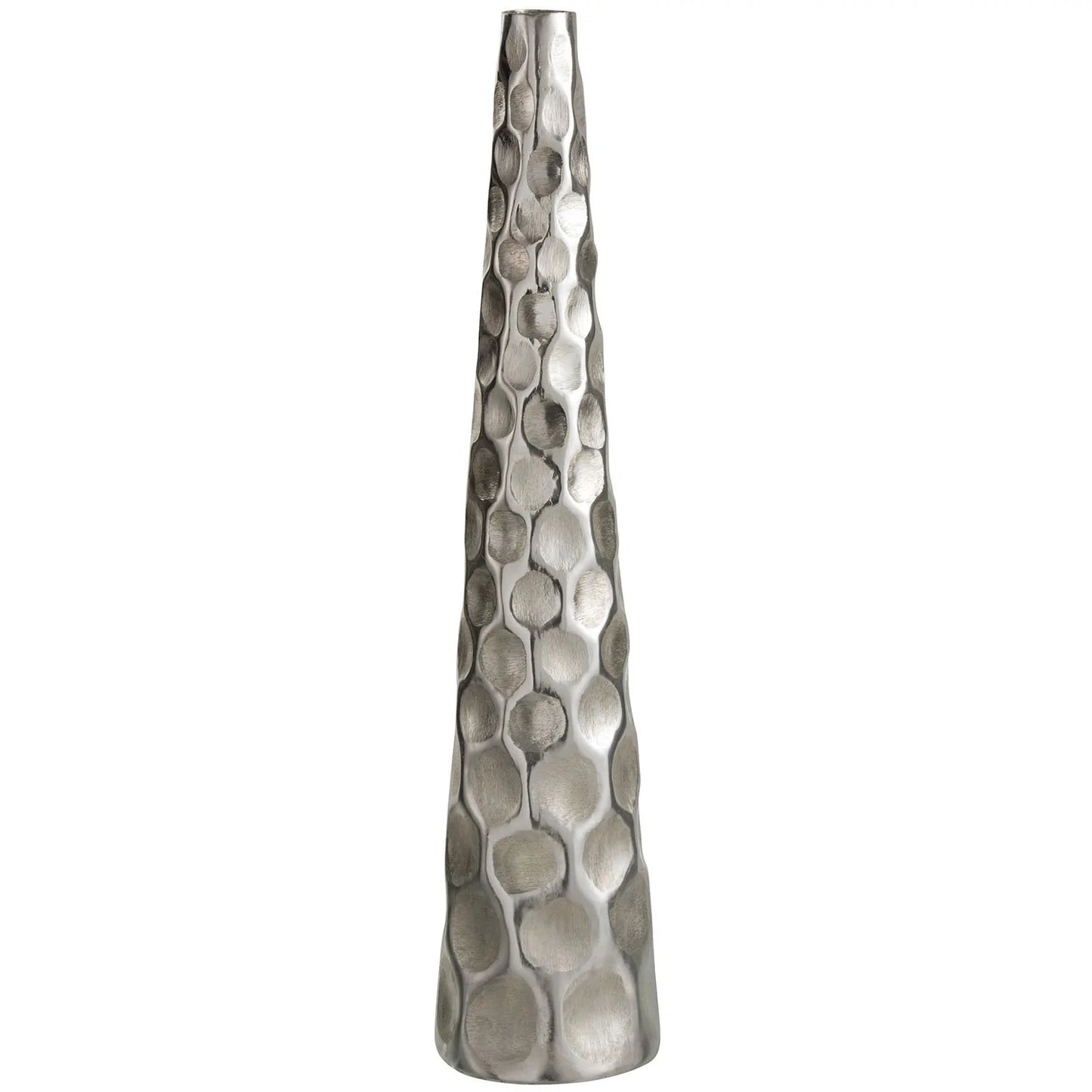 אגרטל קוני מתכת מרוקע 62  סמ 83 סמ צבע כסף - Decor 2 Home