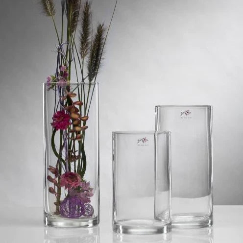 אגרטל צילינדר זכוכית שקופה עבודת יד גובה 30 - Decor 2 Home