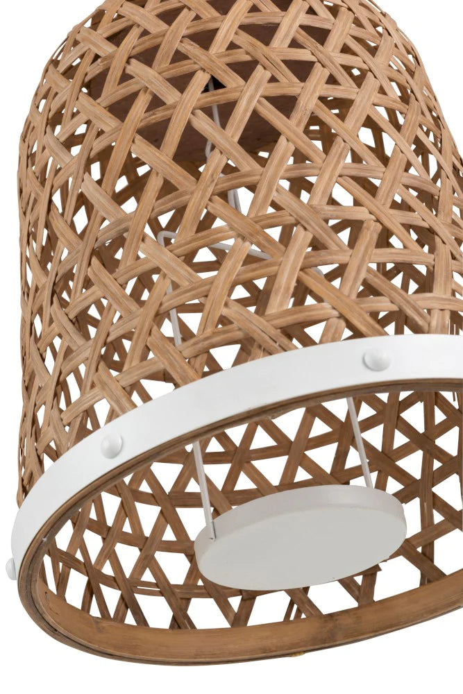 Lantern Round Bamboo/Glass Natural Small