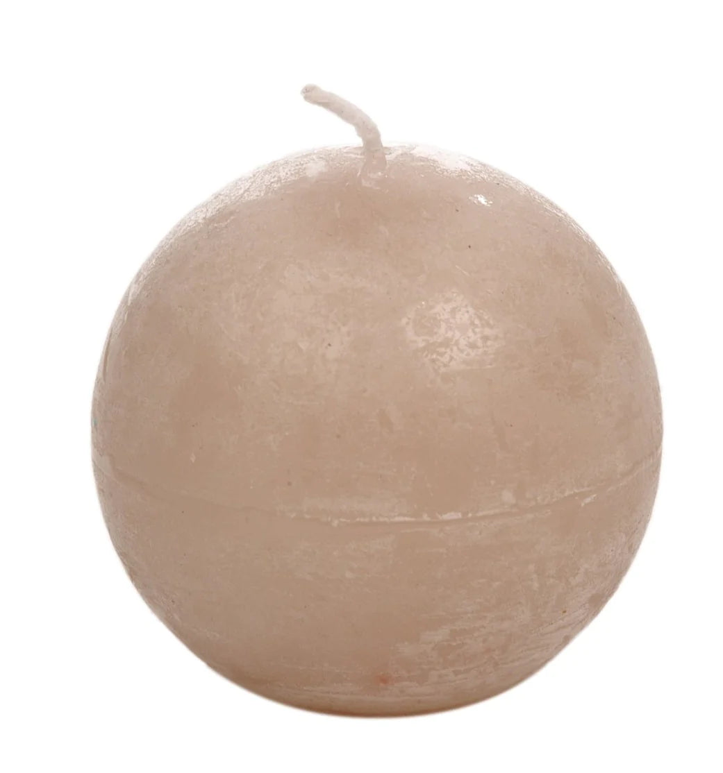 נר כדור 9  סמ בצבעים חום קרם ואדום - Decor 2 Home