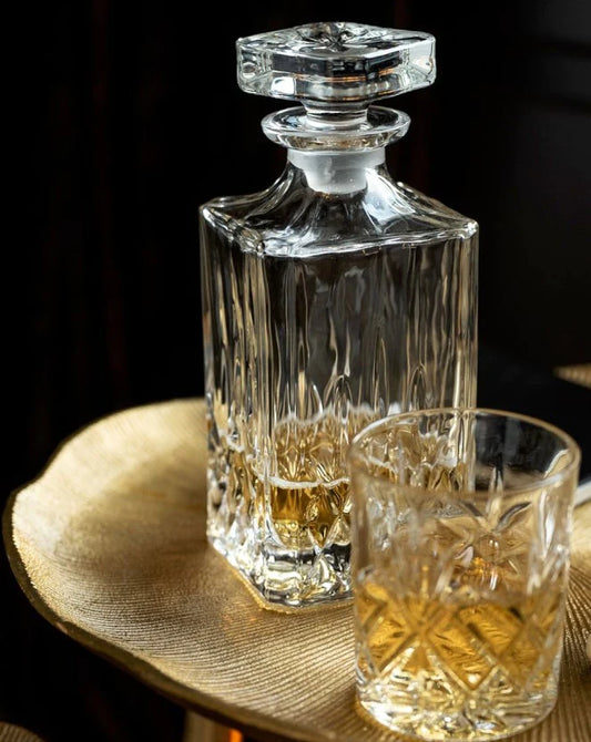 whisky Bottle with cover Stop Cut Glass Transparent 10/10/23