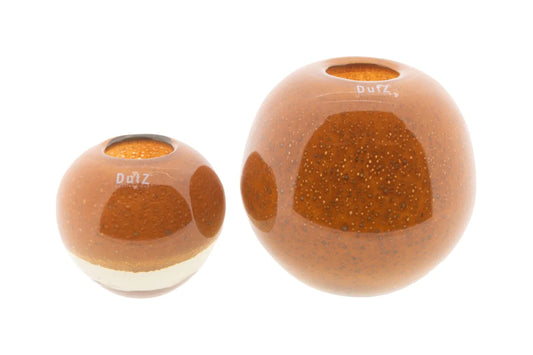 אגרטל זכוכית עגול בצבע חום