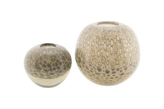 אגרטל כדור בז' עבה מאוד עם פיה צרה