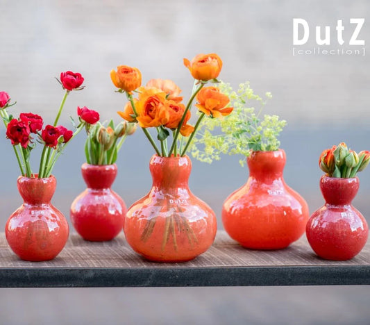 אגרטל בבושקה כתום בועות עבודת יד DUTZ