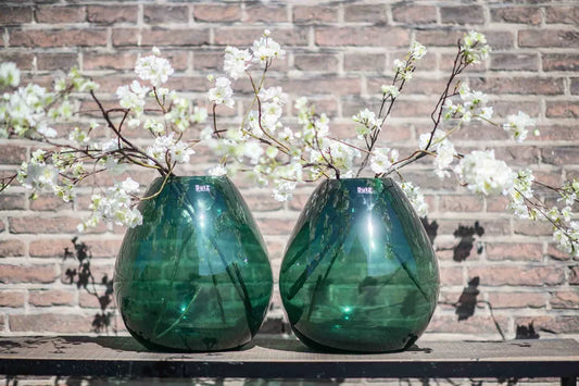 אגרטל זכוכית "דרובה" בצבע ירוק