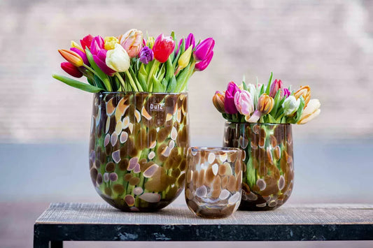 אגרטל מעוגל "דוץ" מנומר