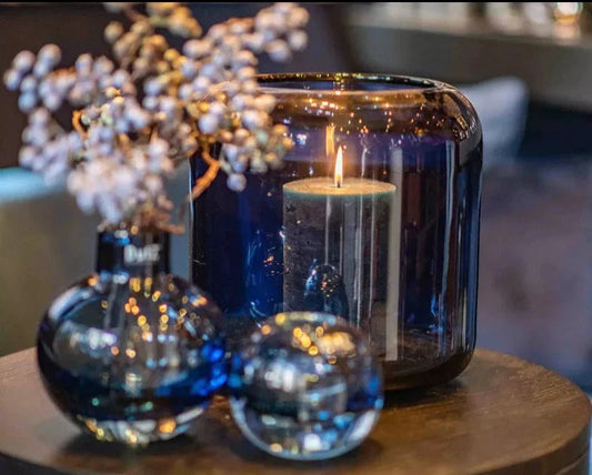 אגרטל "מזורקה" בצבע כחול אוקיינוס