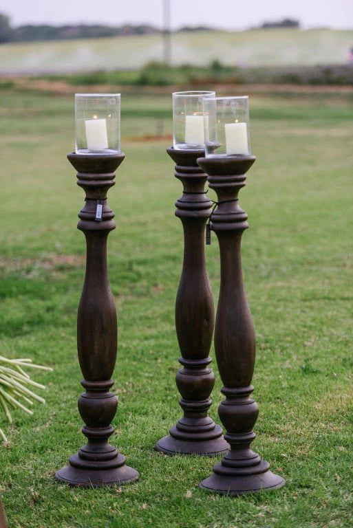פמוט עץ  ענק גובה 90 סמ בצבע חום - Decor 2 Home
